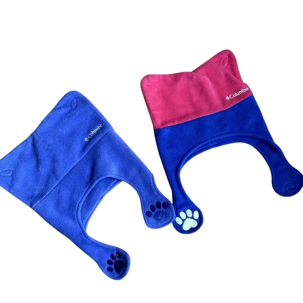 Columbia set of two kids winter beanie hat‎ closure puppy paw toddler OS